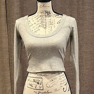 Reformation top, grey, size M